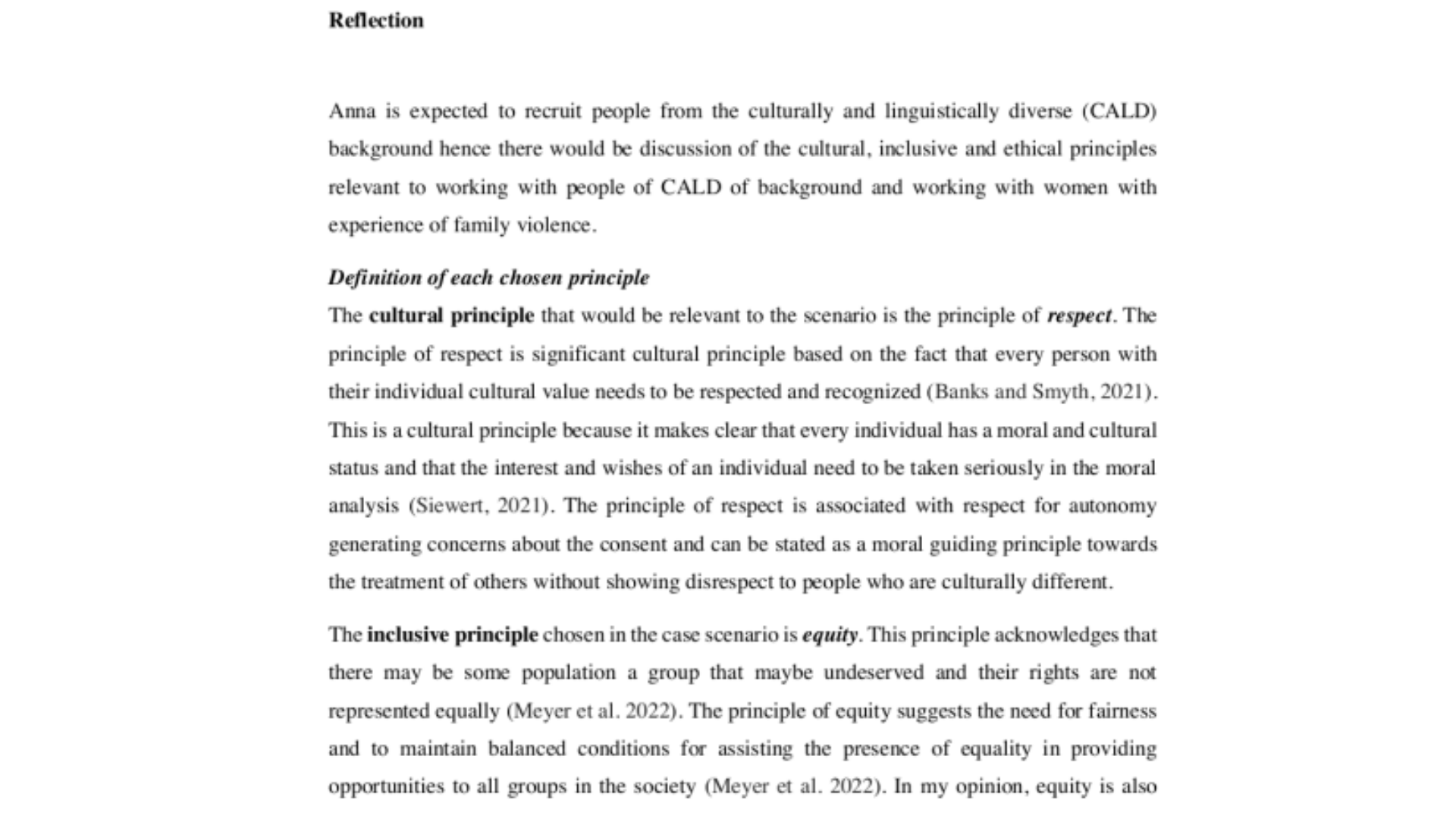 HSH725 Definition of Each Chosen Principle